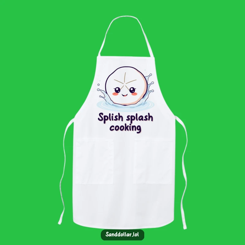 Funny Splashing Sand Dollar Apron - Kitchen Humor Beach Gift