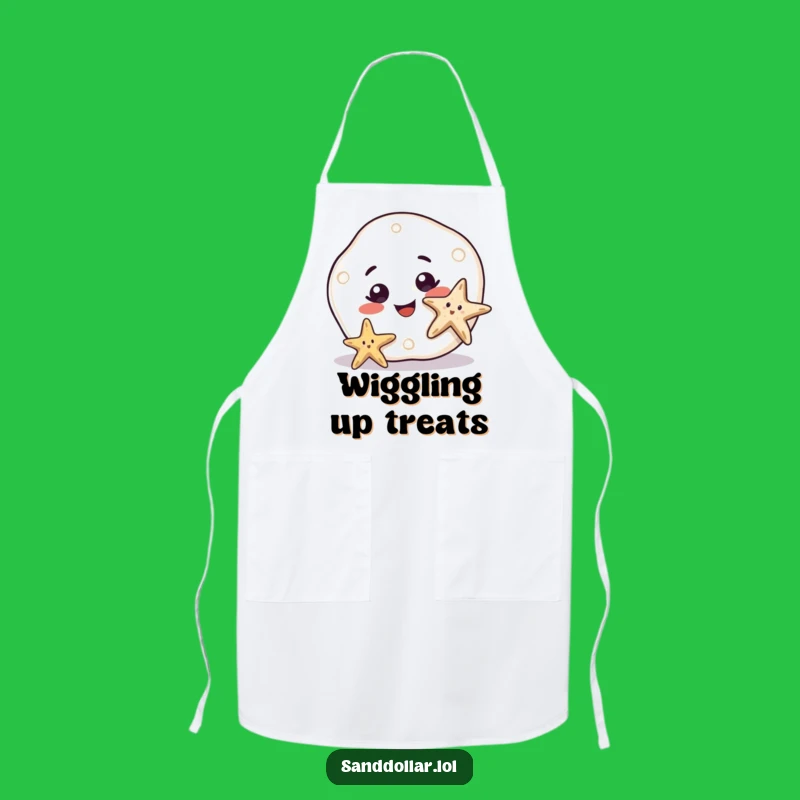 Funny Sand Dollar Smile Apron: Curious Chef Character, Humorous Kitchen Gift