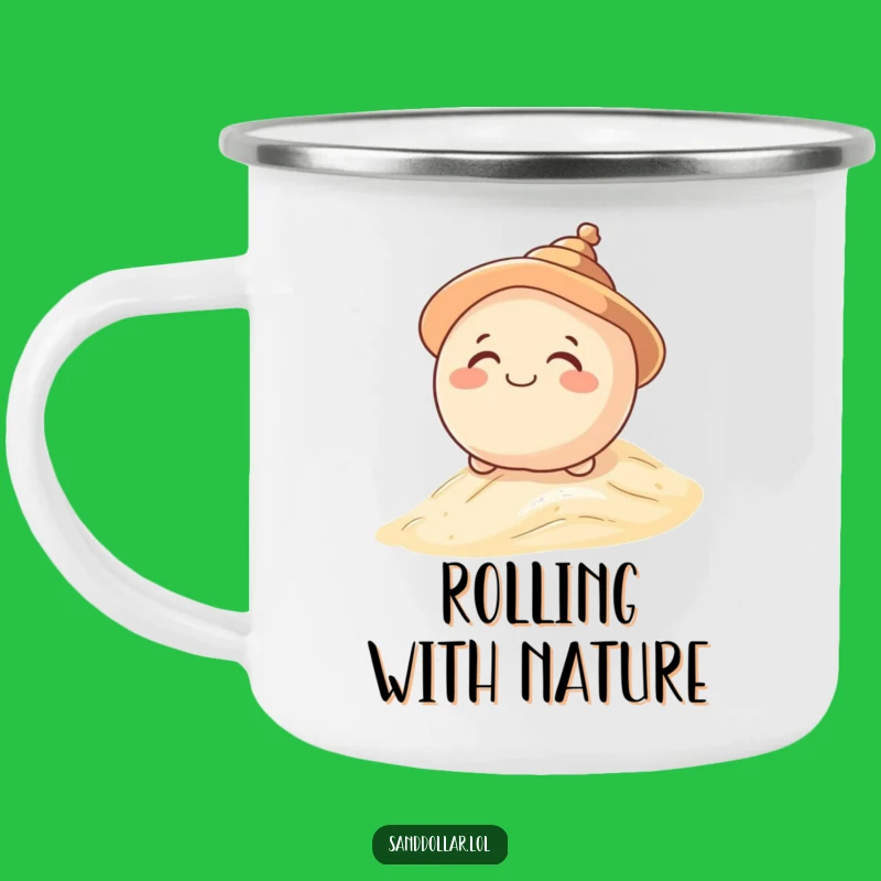 Funny Rolling Sand Dollar Camping Mug: Hilarious Gear for Dune Adventures!