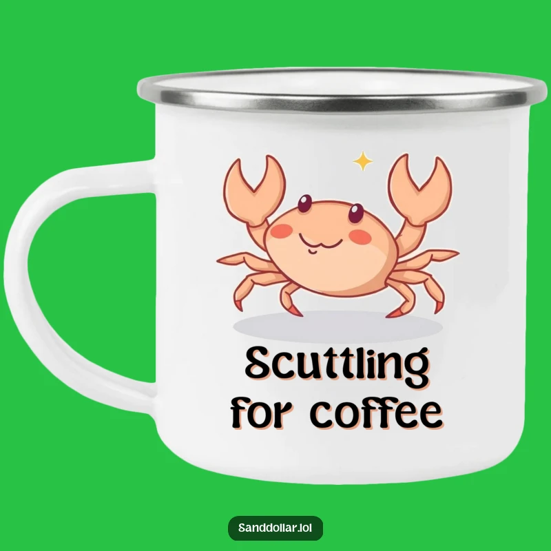 Funny Crab Scuttle Camping Mug: Playful Character Outdoors, Humorous Beach Gift