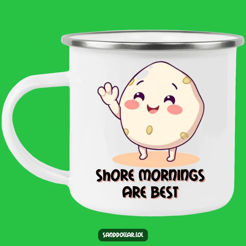 Funny Sand Dollar Camping Mug: Durable Beach Drinkware, Perfect Humorous Gift!