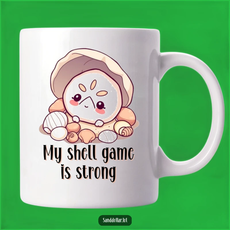 Funny Curious Sand Dollar Mug - Shell Surprise Humor Gift