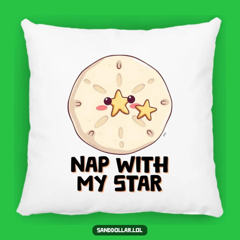 Funny Waving Sand Dollar Pillow - Cozy Beach Accent Humor Gift