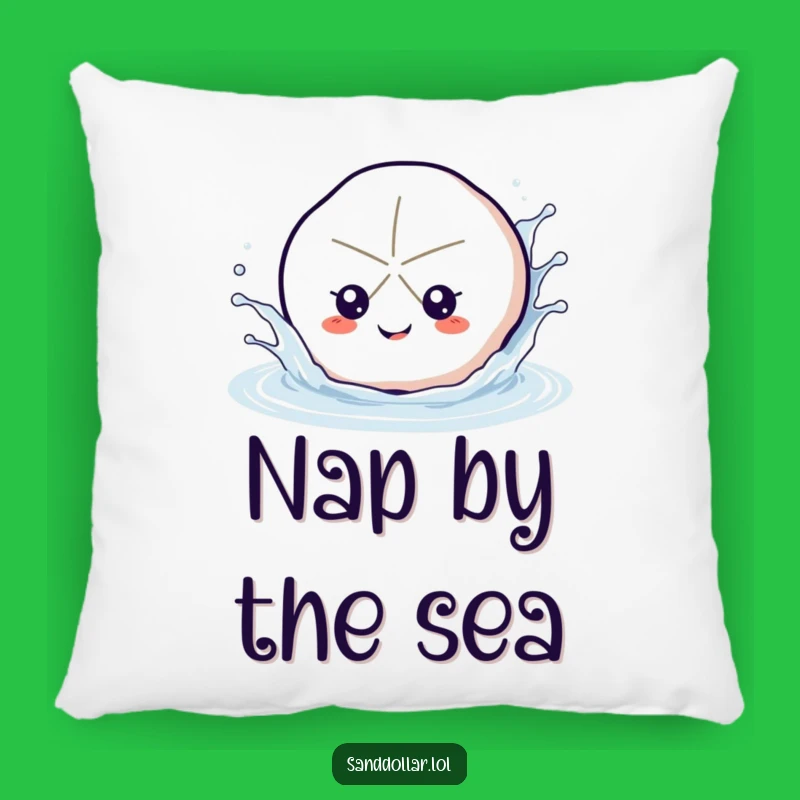 Funny Splashing Sand Dollar Pillow - Cozy Beach Accent Humor Gift