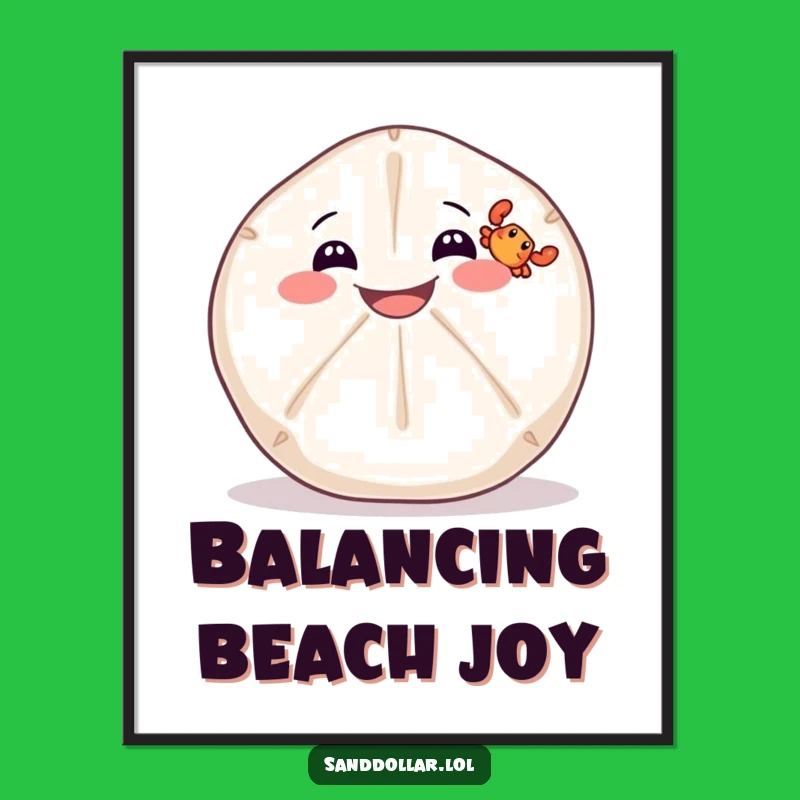 Funny Sand Dollar Crab Digital Art: Printable Beach Buddy Joy - Download Your Funny Gift!