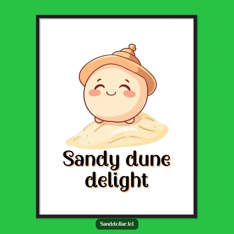 Funny Rolling Sand Dollar Print: Hilarious Digital Art for an Adventurous Space!