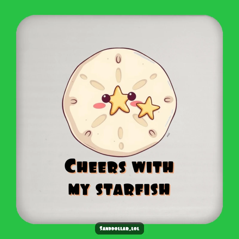 Funny Waving Sand Dollar Coasters - Beach Greeting Humor Gift Set