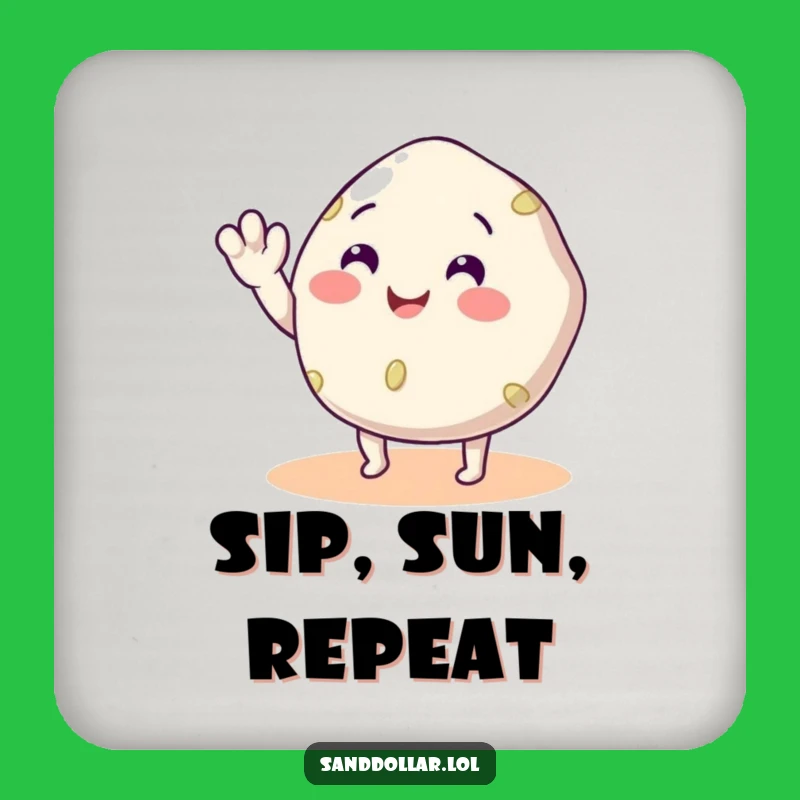 Funny Sand Dollar Coaster Set: Beach Decor Accent, Perfect Humorous Gift!