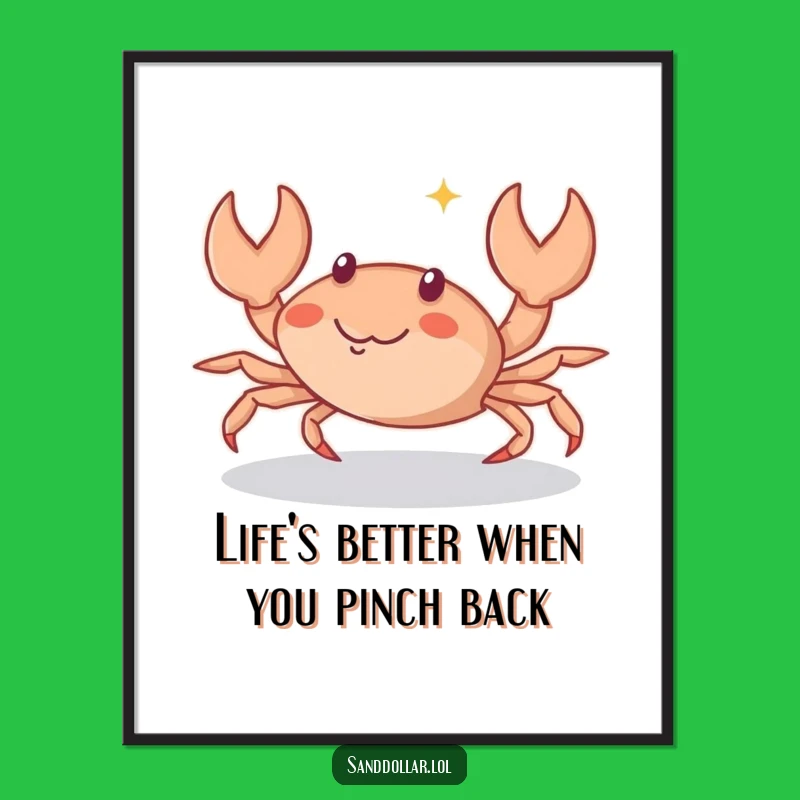 Funny Free Printable Wall Art: Scuttling Crab, Playful Sparkle, Downloadable Decor