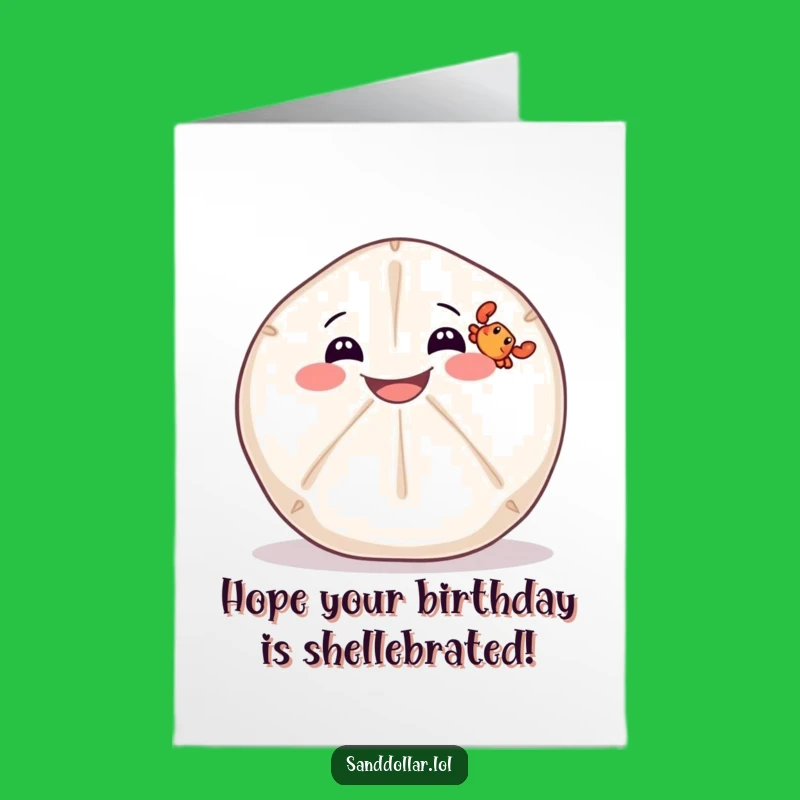 Free Printable Birthday Card: Funny Sand Dollar Crab, Perfect Downloadable Gift!