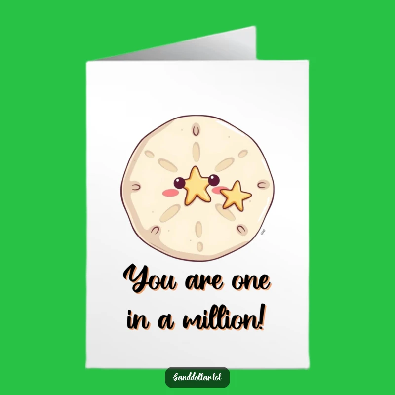 Free Printable Congrats Card: Smiling Sand Dollar Waving Starfish for Downloadable Wishes