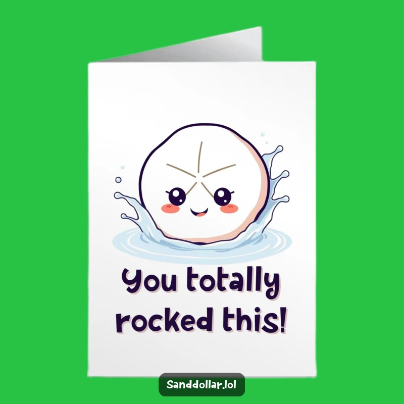 Free Printable Congrats Card: Splashing Sand Dollar for a Joyful Downloadable Gift