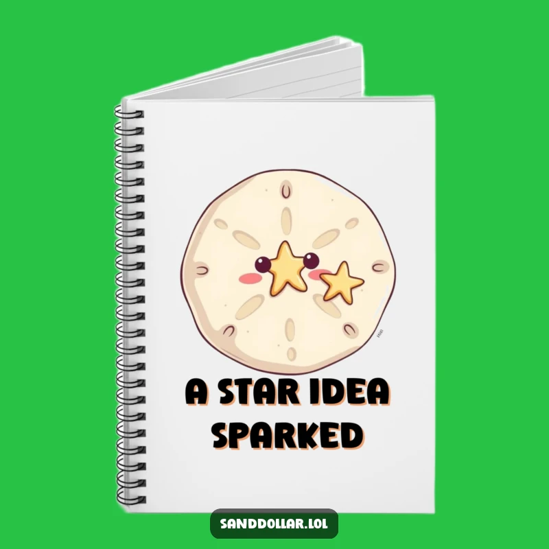 Funny Waving Sand Dollar Notebook - Jot Down Greetings Humor Gift