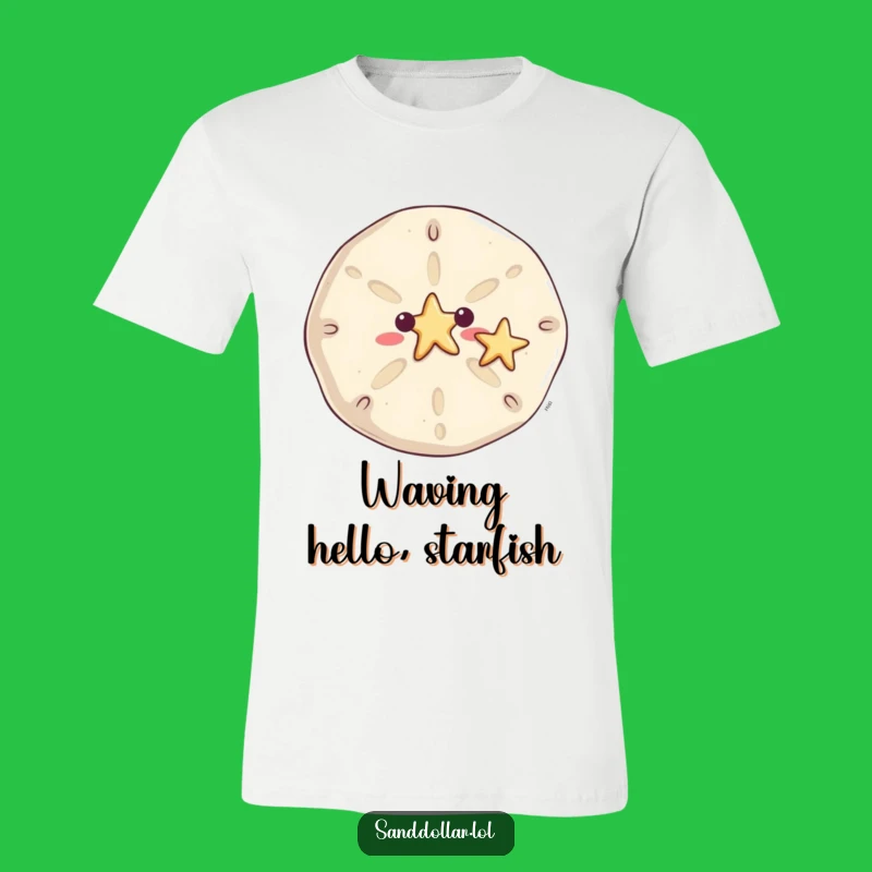 Funny Waving Sand Dollar T-Shirt - Beach Pal Humor Tee